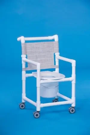 IPU – Commode Chair ipu Fixed Arm PVC Frame Mesh Back 18 Inch Seat Width – SCC9250