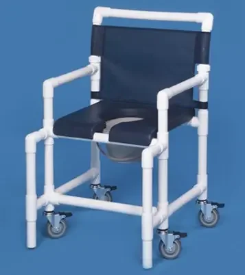 IPU – Commode / Shower Chair ipu Fixed Arm PVC Frame Mesh Back 24 Inch Seat Width – SCC750 MS N