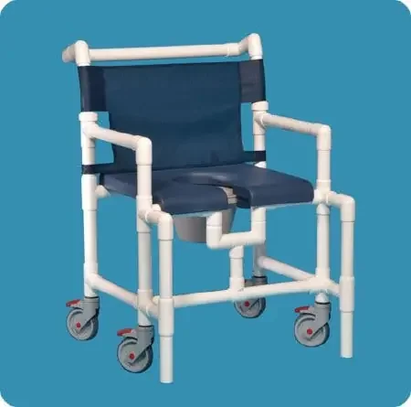 IPU – Commode / Shower Chair ipu Fixed Arm PVC Frame Mesh Back 28 Inch Seat Width – SCC750 OS N TEAL