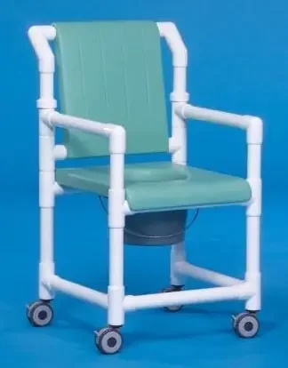 IPU – Commode / Shower Chair ipu Fixed Arm PVC Frame With Backrest 17-1/4 Inch Seat Width – SCC701