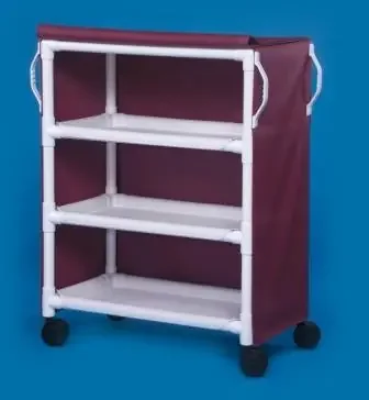 IPU – Linen Cart with Cover 3 Shelves PVC 5 Inch Heavy Duty Casters, 2 Locking – LC36-3