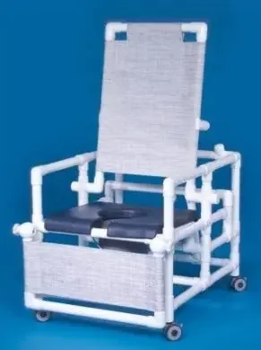 IPU – Reclining Commode / Shower Chair ipu Fixed Arm PVC Frame Reclining Back 24 Inch Seat Width – SCC260 RC