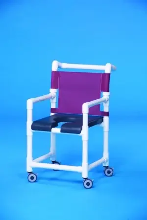 IPU – Shower Chair ipu Fixed Arm PVC Frame Mesh Back 18 Inch Seat Width – SC717G