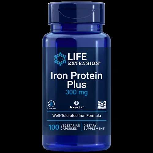 Iron Protein Plus 300 mg 100 vegcaps Life Extension L67716