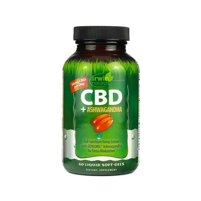 Irwin Naturals CBD + Ashwagandha Liquid Softgels