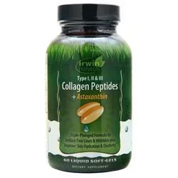 Irwin Naturals Type I, II & III Collagen Peptides + Astaxanthin 60 sgels