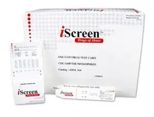 iScreen – Drugs of Abuse Test 4-Drug Panel AMP, COC, OPI, THC Urine Sample 25 Tests – IS4A
