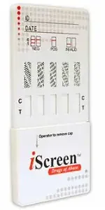 iScreen – Drugs of Abuse Test 6-Drug Panel AMP, BZO, COC, mAMP/MET, OPI, THC Urine Sample 25 Tests – IS6B