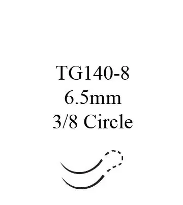 J & J Healthcare Systems – Suture with Needle Absorbable Uncoated Undyed Suture Plain Gut Size 6 – 0 18 Inch Suture Double-Armed 6.5 mm Length 3/8 Circle Micropoint – Spatula Needle – 1735G