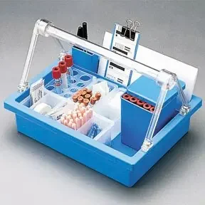 JAC-Excel* – Phlebotomy Tray Mini Tray Unit with Overhead Handle, Polypropylene, 20+ Tube Capacity, 20-Well Test Tube Rack, Utility Box, Snap-lid Supply Box, Supply Organizer, Penholder, Clipboard, 10.56 X 7.81 X 3 Inch 20+ Tubes – 22038452