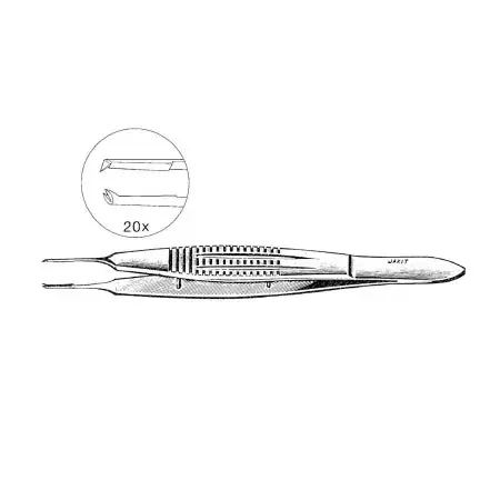 Jarit – Suture Tying Forceps Castroviejo 4-1/4 Inch Length OR Grade Stainless Steel NonSterile NonLocking Serrated Wide Thumb Handle Straight 1.5 mm Wide Tips with 1 X 2 Teeth – 355163