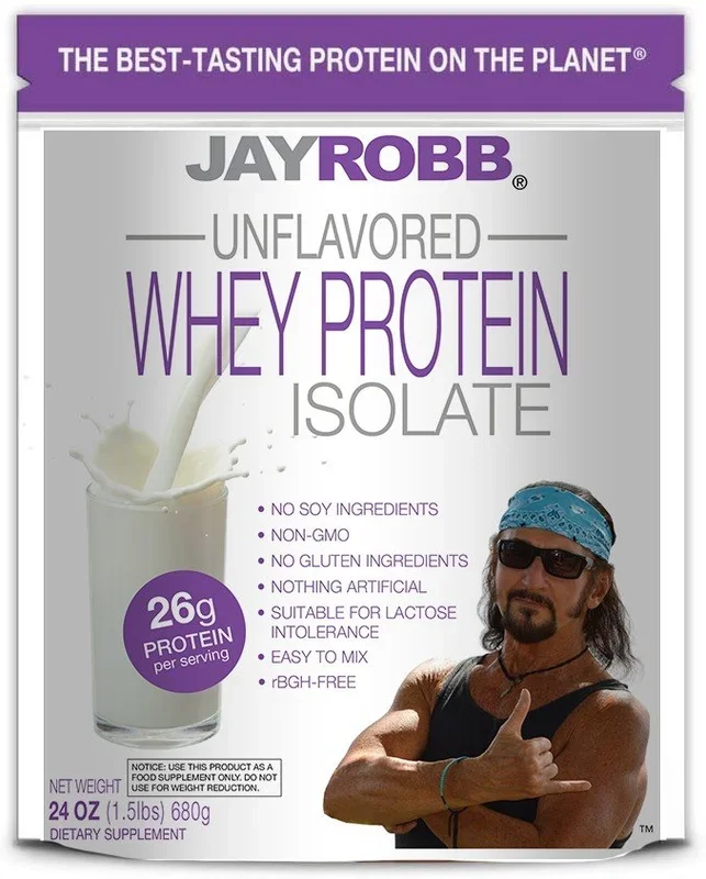 Jay Robb Whey Protein Isolate Unflavored 24 oz Powder
