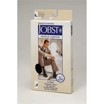 JOBST for Men – Compression Stocking Knee High Large / Full Calf Black Open Toe – 115374