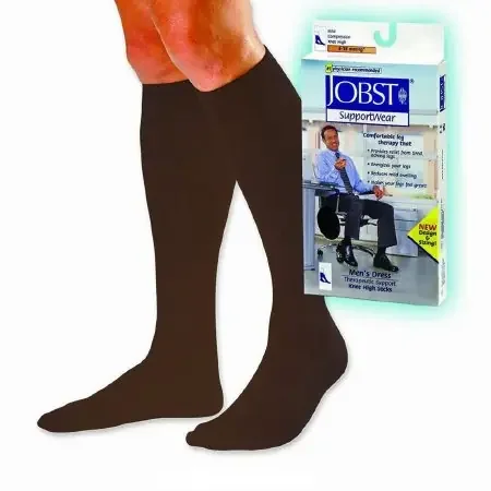 JOBST for Men Dress – Compression Socks Knee High Large Brown Closed Toe – 110790