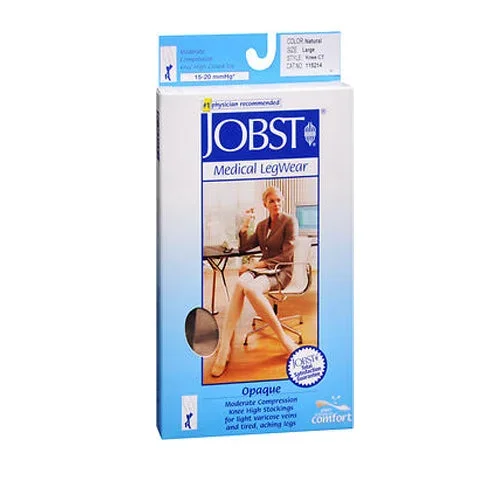 Jobst, Medical Legwear Knee High Stockings Moderate Compression Opaque Natural Large, 1 Pair