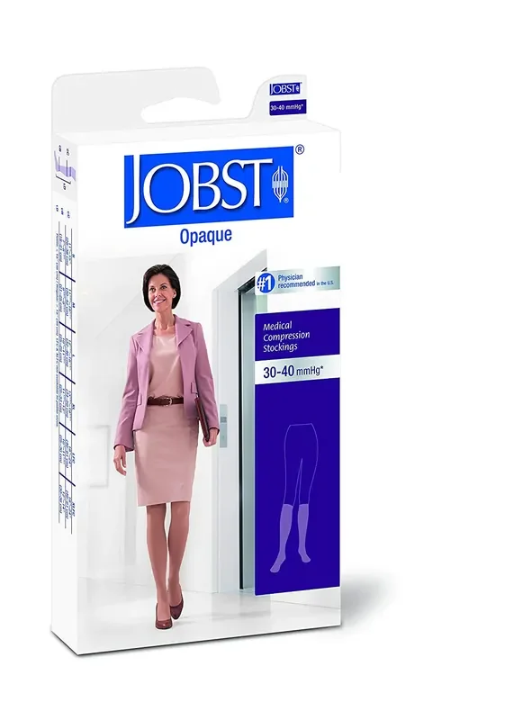 JOBST Opaque – Compression Stocking Knee High Large Midnight Navy Closed Toe – 115754