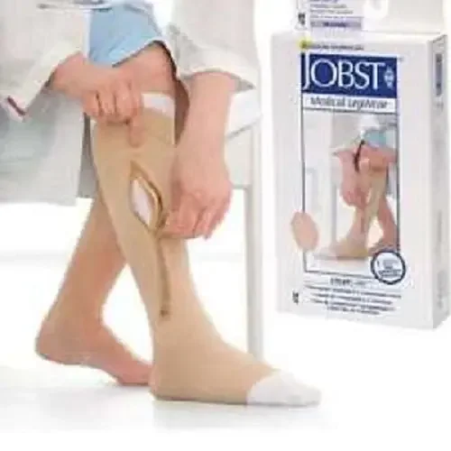 JOBST UlcerCARE – Compression Stocking with Liner Knee High 2X-Large Black Open Toe – 114514