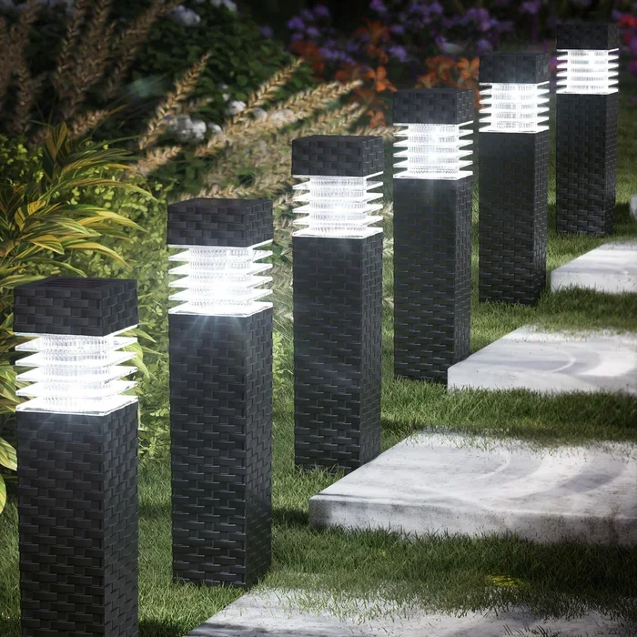 Jyoiat 6 Pack Solar Pathway Lights – Solar Powered Outdoor Walkway Light Solar Garden Lights for Lawn, Path, Yard Decor (Cool White)
