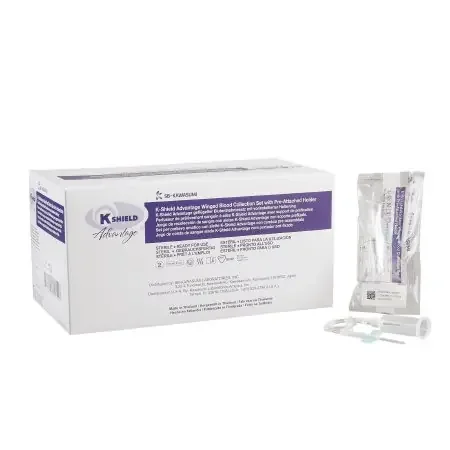 K-Shield Advantage – Blood Collection Set with Holder 23 Gauge 3/4 Inch Needle Length Safety Needle 12 Inch Tubing Sterile – DBMH-23G