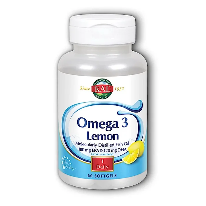 Kal, Omega 3 w/Lemon 1000mg, 60 Softgels
