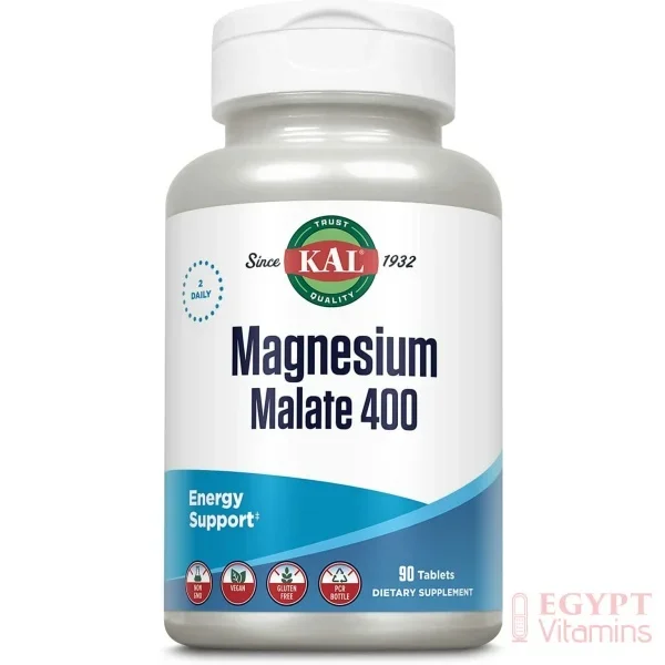 KAL® Magnesium Malate 400 | Chelated with Malic Acid for Energy Production | Supports Healthy Muscle Function | 90 Vegetarian Tablets
