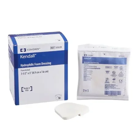 Kendall – Foam Dressing 3-1/2 X 3 Inch Fenestrated Square Non-Adhesive without Border Sterile – 55535
