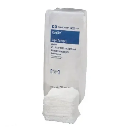 Kerlix – USP Type VII Fluff Dressing Fluff Dried Woven Gauze 12-Ply 6 X 6-3/4 Inch Rectangle NonSterile – 1167