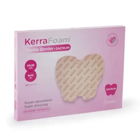 KerraFoam Gentle Border – Silicone Foam Dressing 9 X 10 Inch Sacral Silicone Adhesive with Border Sterile – CWL1040