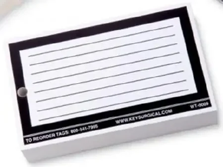 Key Surgical – Instructional Tag Write On Black 3 X 5 Inch 3 X 5 Inch Durable 100 per Case – WT-0009