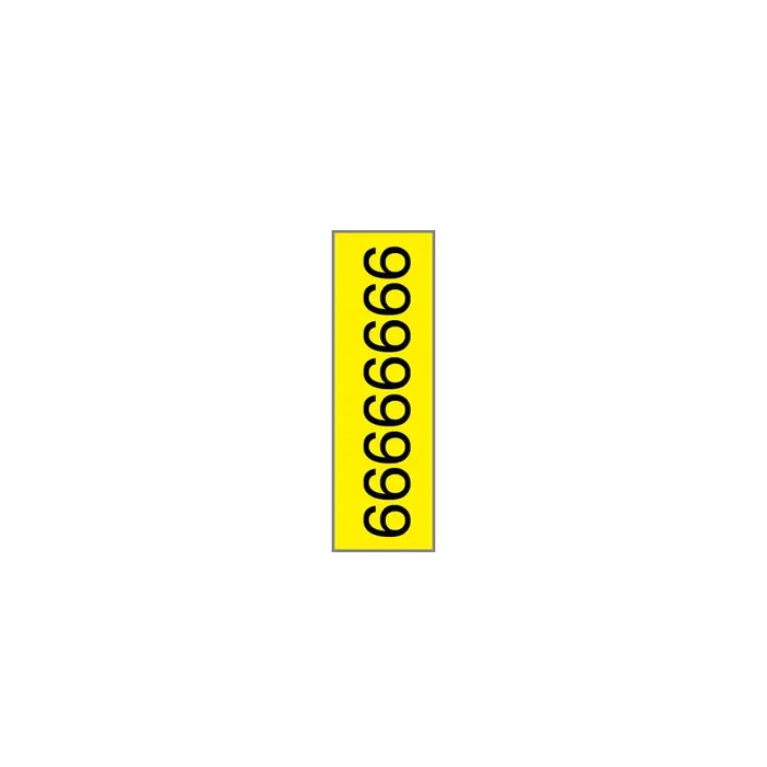 Key Surgical – Pre-Printed Label Multipurpose Label Black / Yellow Tape Number 6 Patterned 1/4 Inch – T-806-0509