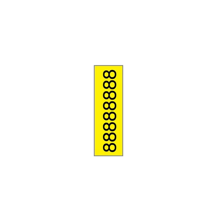 Key Surgical – Pre-Printed Label Multipurpose Label Black / Yellow Tape Number 8 Patterned 1/4 Inch – T-808-0509