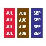 Key Surgical – Pre-Printed Label Multipurpose Label Brown / Purple / Red Tape Month Patterned 1/4 Inch – T-903-01