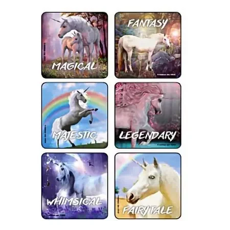 Kids Love Stickers – 90 per Unit Fantasy Unicorns Sticker – 2956