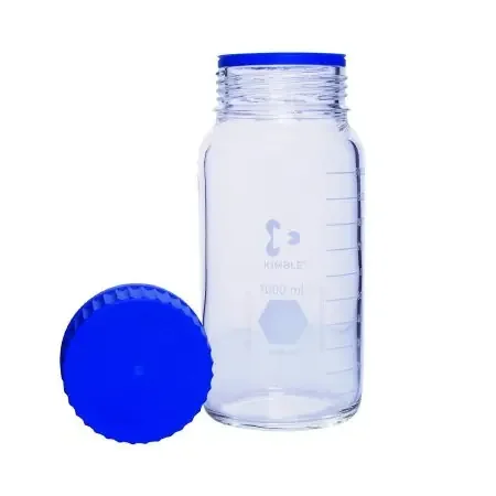 Kimble KIMAX GLS 80 – Media Storage Bottle Wide Mouth Borosilicate Glass 1,000 mL (32 oz.) – 14393-1000