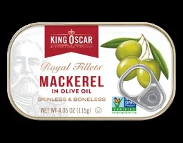 King Oscar Skinless & Boneless Mackerel Fillets in Olive Oil-4.05 oz