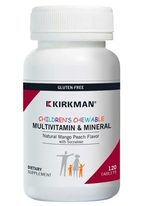 Kirkman Children’s Chewable Multivitamin & Mineral Natural Mango Peach Flavor with Sucralose