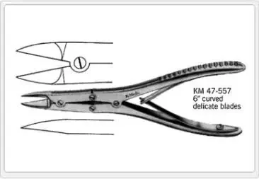 KMedic – Bone Cutting Forceps Kmedic Kleinert-Kurtz 5-1/2 Inch Length Surgical Grade Stainless Steel NonSterile Spring Grip Handle Curved Delicate Jaws – KM47557