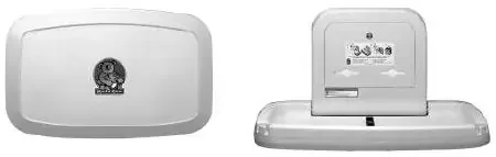 Koala Bear Kare – Baby Changing Station Rectangular Polypropylene Gray Horizontal Wall Mount – KB200-01