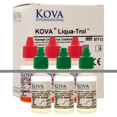 Kova Liqua-Trol – Urinalysis Control Urine Dipstick Testing Abnormal Level / Normal Level with hCG 6 X 15 mL – 87112