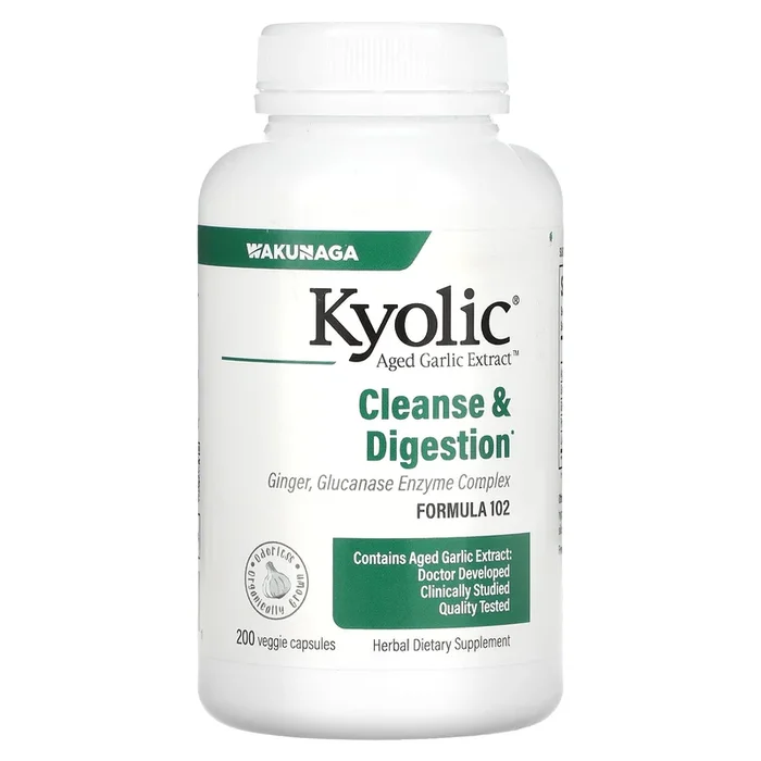 Kyolic, Aged Garlic Extract, Cleanse & Digestion, Formula 102, 200 Vegetarian Capsules