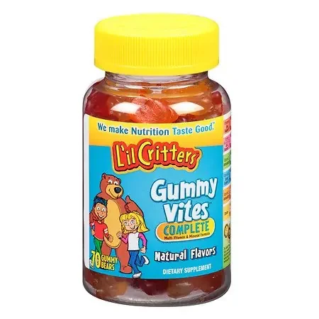 L‘il Critters – Multivitamin Supplement Vitamin A / Ascorbic Acid / Vitamin D 2100 IU – 400 IU – 20 mg Strength Gummy 70 per Bottle Assorted Fruit Flavors – 02791700623