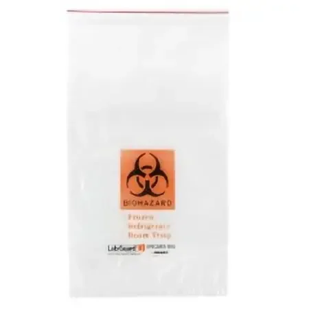 Lab Guard – Specimen Transport Bag with Document Pouch 11 X 18 Inch Zip Closure Biohazard Symbol / Storage Instructions NonSterile – SBL2X1118B