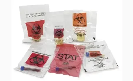 Lab Guard – Specimen Transport Bag with Document Pouch 12 X 15 Inch Zip Closure STAT / Biohazard Symbol / Storage Instructions NonSterile – 4916