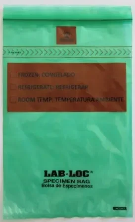 Lab-Loc – Specimen Transport Bag with Document Pouch 6 X 9 Inch Zip Closure Biohazard Symbol / Storage Instructions NonSterile – LABZ69GR