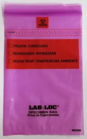 Lab-Loc – Specimen Transport Bag with Document Pouch 6 X 9 Inch Zip Closure Biohazard Symbol / Storage Instructions NonSterile – LABZ69PU