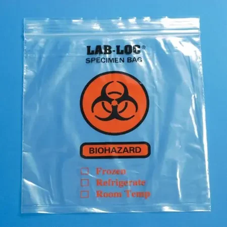 Lab-Loc – Specimen Transport Bag with Document Pouch 8 X 10 Inch Zip Closure Biohazard Symbol / Storage Instructions NonSterile – LAB20810