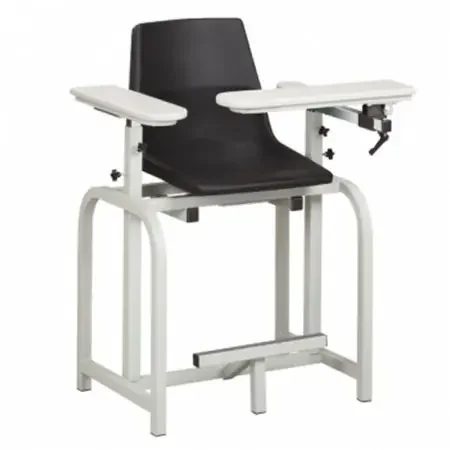 Lab Series Extra Tall – Blood Drawing Chair Single Adjustable Flip Up Armrest Black – 66011-P-3BK
