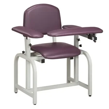 Lab X Series – Blood Drawing Chair Single Adjustable Flip Up Armrest Slate Blue – 66010-3SB