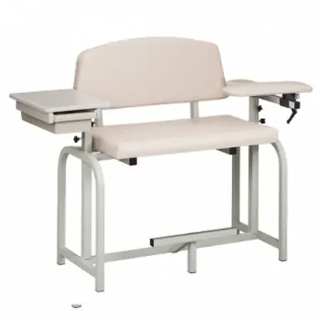 Lab X Series Extra Tall / Wide – Blood Drawing Chair with Drawer Single Adjustable Flip Up Armrest Slate Blue – 66092-3SB