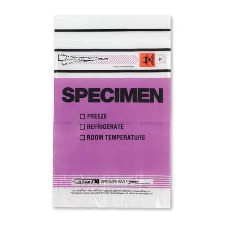 LabGuard – Specimen Transport Bag with Document Pouch 6 X 9 Inch Zip Closure Biohazard Symbol / Storage Instructions NonSterile – 7065-PL